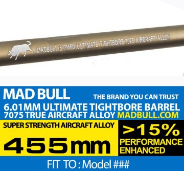 MADBULL ULTIMATE  6.01mm 7075Alüminyum Tight Bore İç Namlu 455mm
