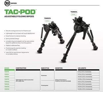 Truglo Tac-Pod 6-9İnç Ayarlanabilir Bipod 8901S