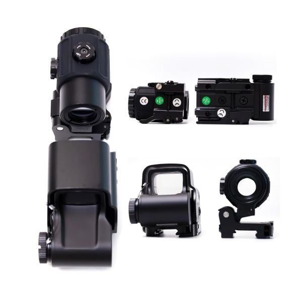 SOTAC 558 G43 Red & Green Dot Holographic Reflex Sight Scope with G43 3X Magnifier Combo Built-in Flip QD Mount Nişangah - Siyah
