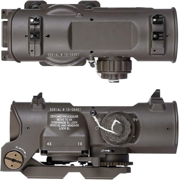 SOTAC Tactical Rifle Scope 1x-4x Fixed Dual Purpose Scope Red Illuminated Airsoft ELCAN - 1-4x32F1